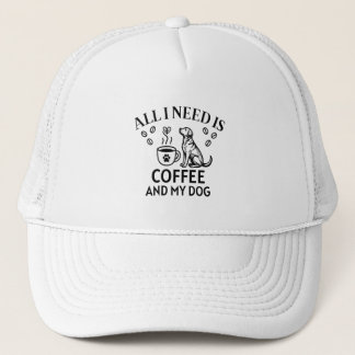 Koffie en mijn Labrador geborduurde stijl hoed Trucker Pet