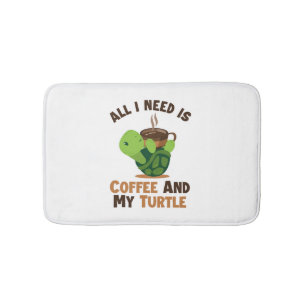 Koffie en mijn schildpad schildpad geschilderd min badmat