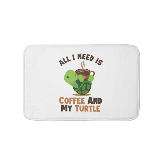 Koffie en mijn schildpad schildpad geschilderd min badmat (Voorkant)