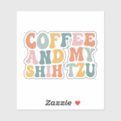 Koffie en mijn Tzu Sticker (Vel)