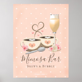 Koffie- en Mimosa Bar Bord Brew en Bruisend Poster