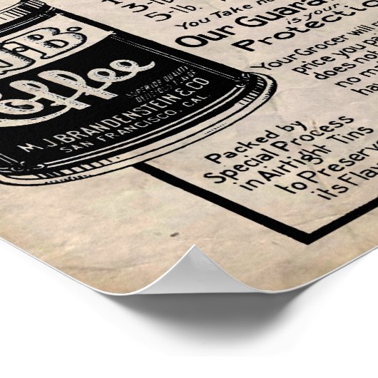 koffie en MJB koffie verkoop afdrukken Poster (Hoek)