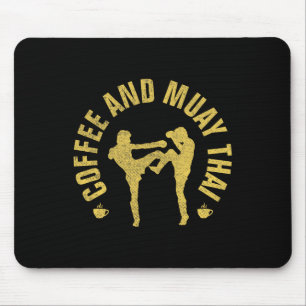 Koffie en Muay Thai Grappig Mma Kickbokscadeau _1 Muismat