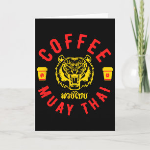 Koffie en Muay Thai Grappig Mma Kickbokscadeau Kaart