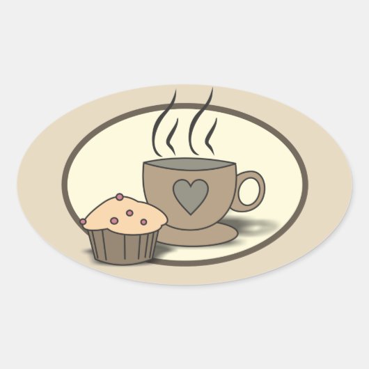 Koffie en muffin Stickers voor koffieliefhebbers (Voorkant)