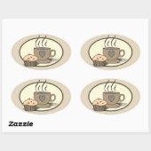 Koffie en muffin Stickers voor koffieliefhebbers (Vel)
