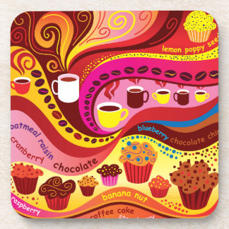 Koffie en Muffins Patroon Bier Onderzetter