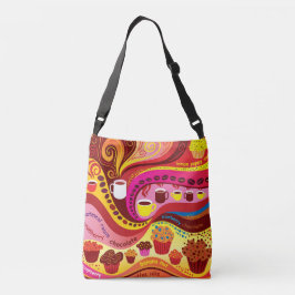 Koffie en Muffins Patroon Crossbody Tas