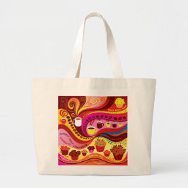 Koffie en Muffins Patroon Grote Tote Bag