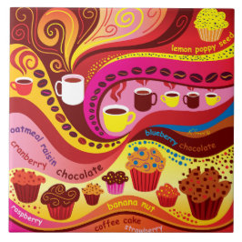 Koffie en Muffins Patroon Tegeltje