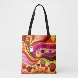 Koffie en Muffins Patroon Tote Bag