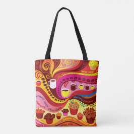 Koffie en Muffins Patroon Tote Bag