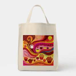 Koffie en Muffins Patroon Tote Bag