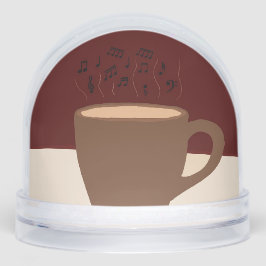 Koffie en muziek - Koffiekopje met muzikale stoom Sneeuwbol