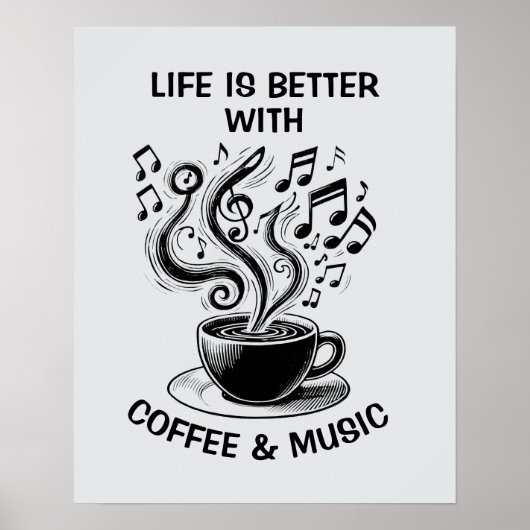Koffie en muziek poster (Voorkant)