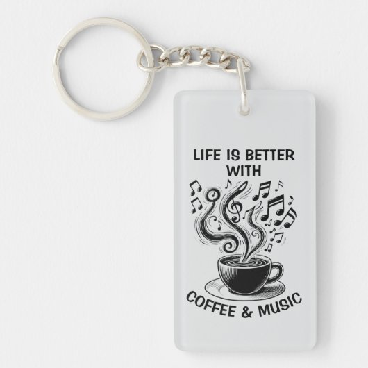 Koffie en Muziek Sleutelhanger (Voorkant)