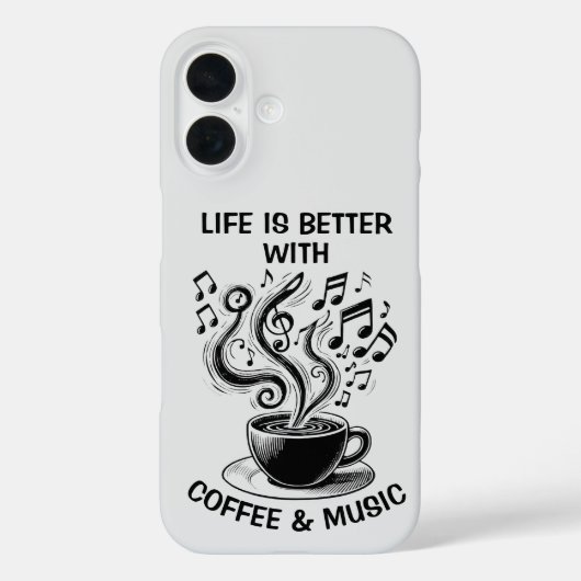 Koffie en muziek telefoonhoes Case-Mate iPhone case (Achterkant)