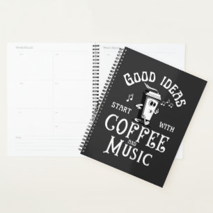 Koffie- en muziekliefhebbers positief Gezegde Planner