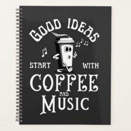 Koffie- en muziekliefhebbers positief Gezegde Planner