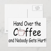 Koffie en niemand krijgt er last van. briefkaart (Voorkant / Achterkant)