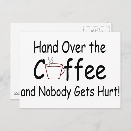 Koffie en niemand krijgt er last van. briefkaart (Voorkant / Achterkant)