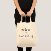 Koffie en nitraten | Editable Text for Knitters Tote Bag (Voorkant (product))
