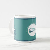 Koffie en offertes: Lach en wees dankbaar Mok (Voorkant links)