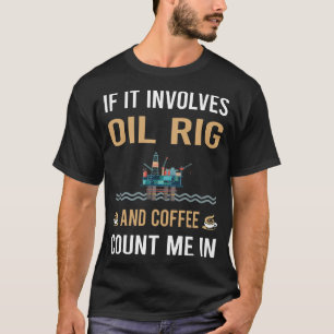 Koffie en olie tuig ruwe nek offshore t-shirt