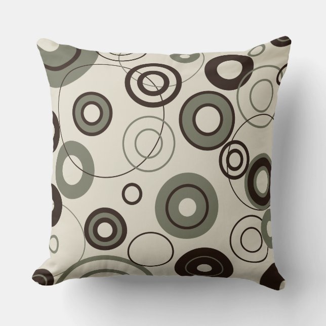 Koffie- en olijfcirkels kussen (Voorkant)