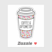 Koffie en optometrie, optometrist Gift, optometrie Sticker (Vel)
