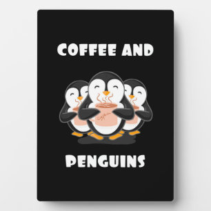 Koffie en pinguïns fotoplaat