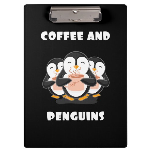 Koffie en pinguïns klembord (Voorkant)