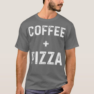 Koffie en pizza eten t-shirt