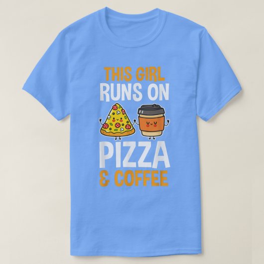 Koffie en Pizza T-Shirt (Design voorkant)