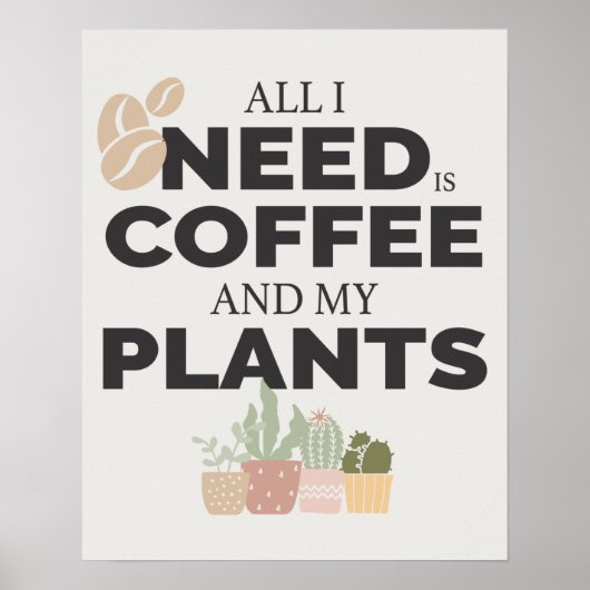 Koffie en plant poster (Voorkant)