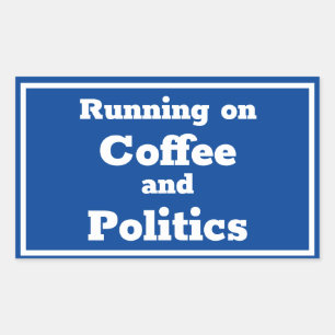 Koffie en politiek rechthoekige sticker