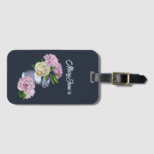 Koffie en pony's bagagelabel (Voorkant (horizontaal))