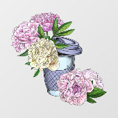 Koffie en pony's raamsticker (Vel)