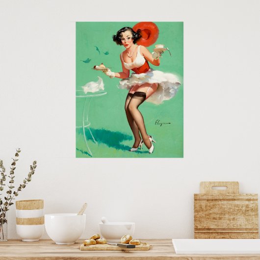 Koffie en pop omhoog poster (Keuken)