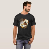 Koffie en pug-hond t-shirt (Voorkant volledig)