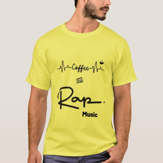 Koffie en Rap Muziek T-shirt (Voorkant)