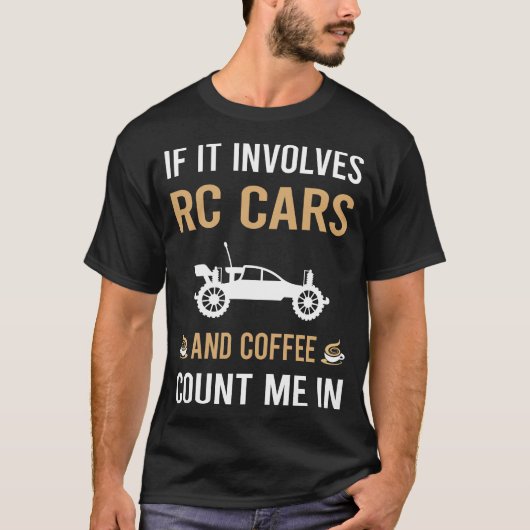 Koffie En RC Auto Auto's T-shirt (Voorkant)