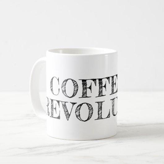 Koffie en revolutie Logo Mok (Voorkant links)