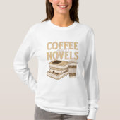 Koffie en roman Grappig  boek lezen T-shirt (Voorkant)