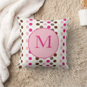 Koffie en roze kleurrijke poka Dots Pillow Kussen (Deken)