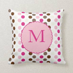 Koffie en roze kleurrijke poka Dots Pillow Kussen