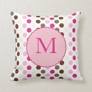 Koffie en roze kleurrijke poka Dots Pillow Kussen