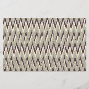 Koffie- en Sage-iKat ZigZag-patroon Briefpapier