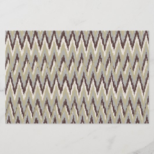 Koffie- en Sage-iKat ZigZag-patroon Briefpapier (Voorkant)