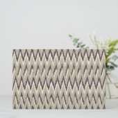 Koffie- en Sage-iKat ZigZag-patroon Briefpapier (Staand voorkant)